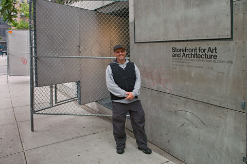 David Kesler in front of the Storefront for Art and Architecture